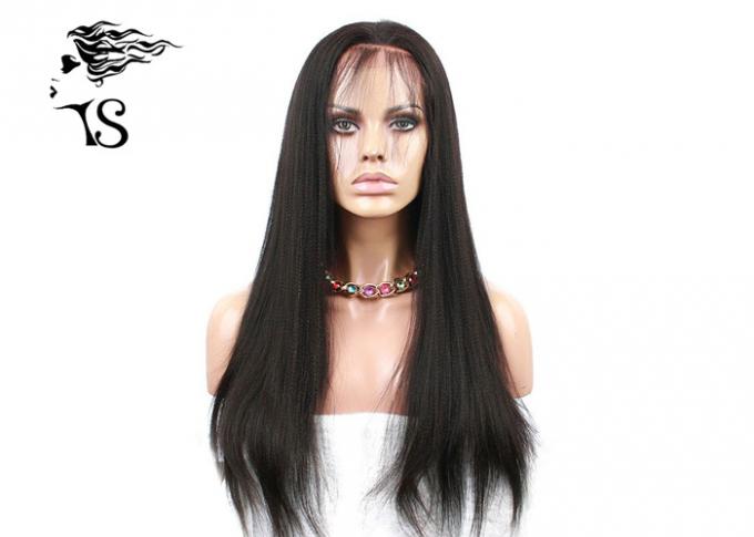 Естественные черные тяжелые Яки парики фронта шнурка прямо человеческие прямые с волосами бразильянина 100%