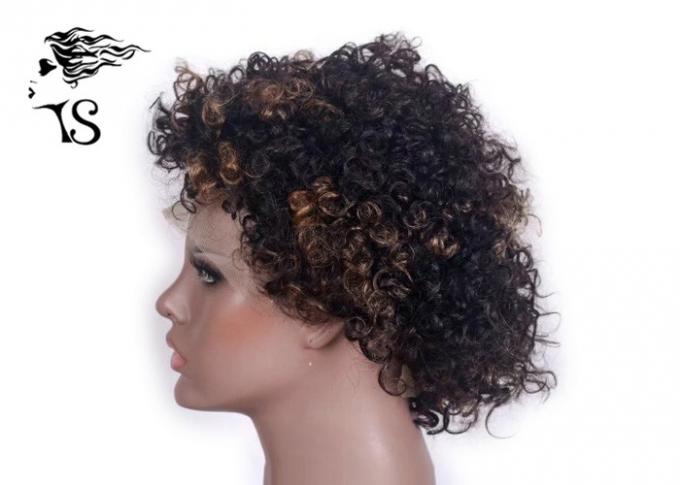 Человеческие волосы париков шнурка Ремы короткого Кинкы курчавого индейца полные для Афро-американских женщин
