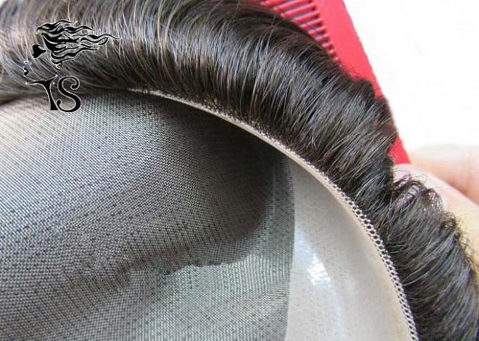Тонкая система замены волос Тоупе кожи, части волос шнурка изготовленных на заказ людей