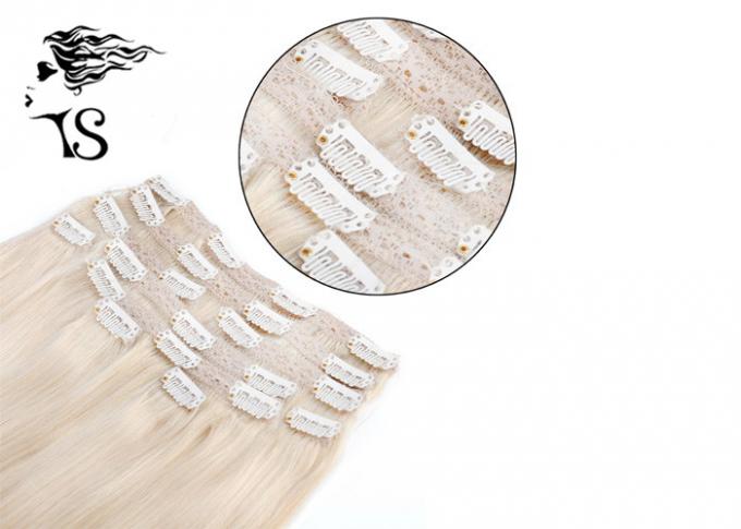 Золотой белокурый зажим в расширениях человеческих волос с человеческими волосами 100% Ремы