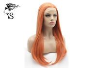 Synthetic Pumpkin Color Lace Front Wigs For Impersonators Fashion No Damage