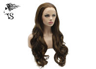Long Curly Synthetic Lace Front Wigs , Light Wavy Lace Front Wigs No Chemical