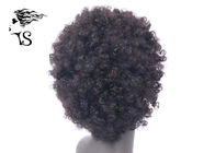 Dark Brown Full Lace Human Hair Wigs With Baby Hair , Short Afro Curly Full Lace Wig