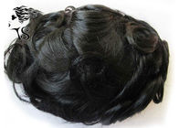 Natural Black Invisible Thin Skin Hair System , French Lace Male Hair Pieces