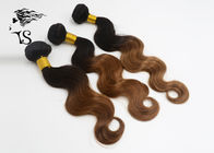Colored 100% Remy Ombre Human Hair Extensions , Malaysian Body Wave Hair Extensions