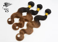 Colored 100% Remy Ombre Human Hair Extensions , Malaysian Body Wave Hair Extensions